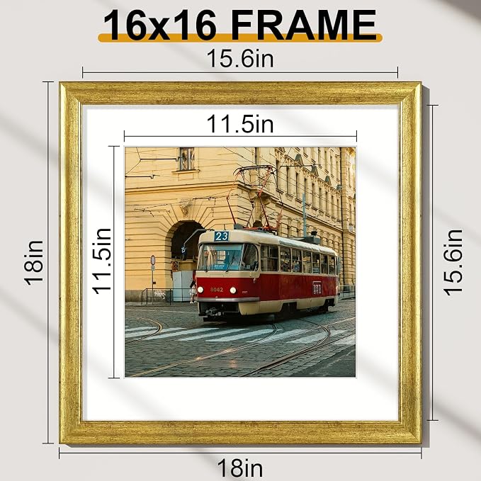 Vittanly 16x16 Picture Frames Set of 2, Ornate Vintage Photo Frame - Image 4