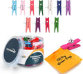 100 Pcs Push Pins with Wooden Clip by Stationeriex