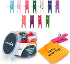 100 Pcs Push Pins with Wooden Clip by Stationeriex