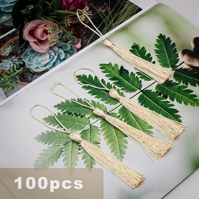 VAPKER 100 Pieces Peach Puff Color 13cm/5-Inch Silky Handmade Soft Tassels - Image 5