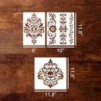 Damask Stencils for Walls 12inch Corner Border Stencil Large Texture Stencils - Image 2