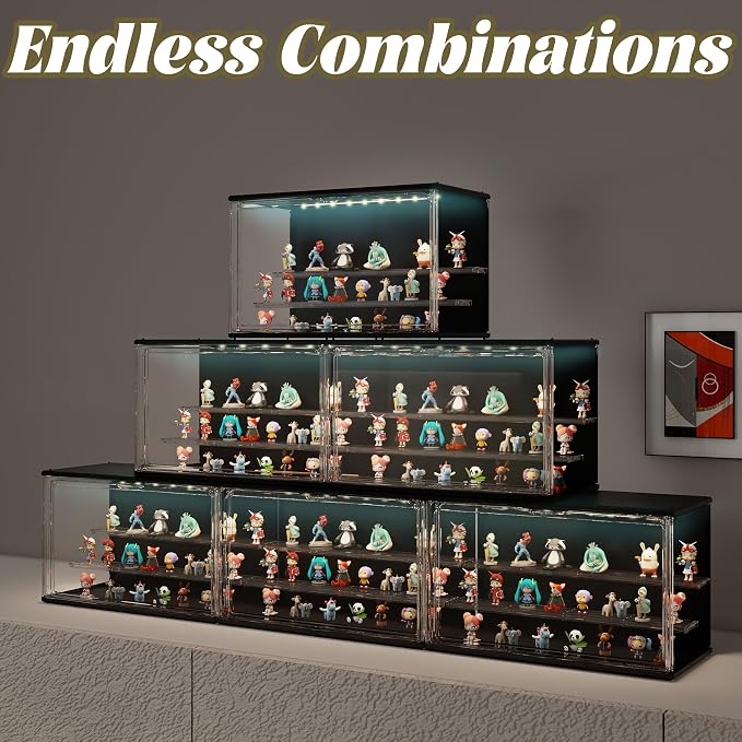 Clear Display Case for Collectibles, 3-Tier Adjustable Figure Display Case - Image 5