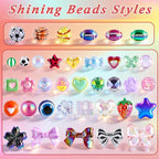 TOHONGADON 1812 Pcs Bead Keychain Making Kit, 7 Color Rainbow Beads Bag Charm - Image 3