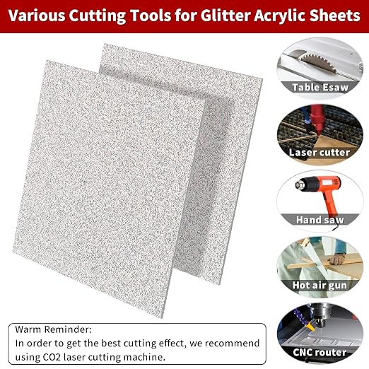2 PCS 10 x 10 inch Glitter Colored Plexiglass Acrylic Sheets - Image 3