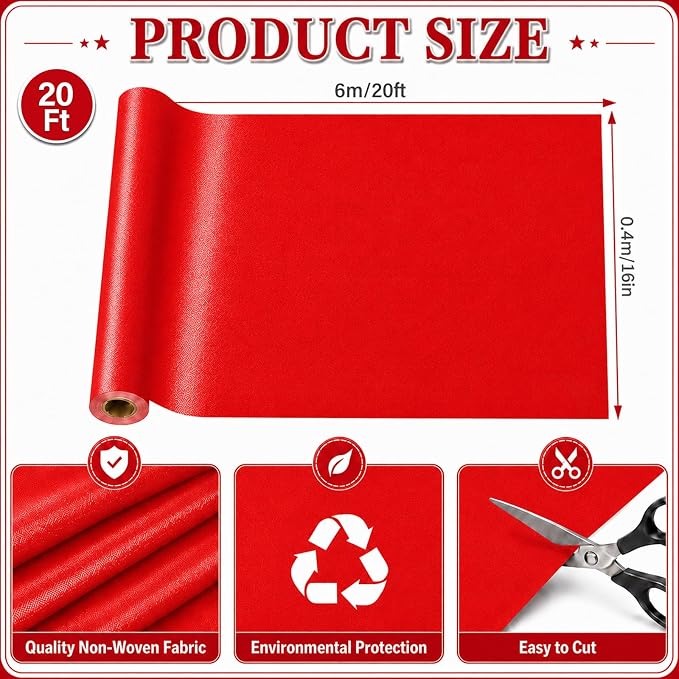 Red Bulletin Board Roll Non-Woven Fabric Poster 16in X 20ft | Back to School - Image 2