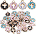 Aylifu 40pcs Round Enamel Cross Charms Alloy Crucifix Charm Pendants by Aylifu