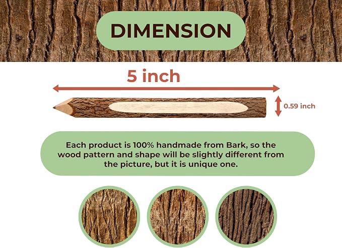 BSIRI Pencil Wood Favors of Graphite Wooden Tree Rustic Twig Pencils Birch of - Image 5