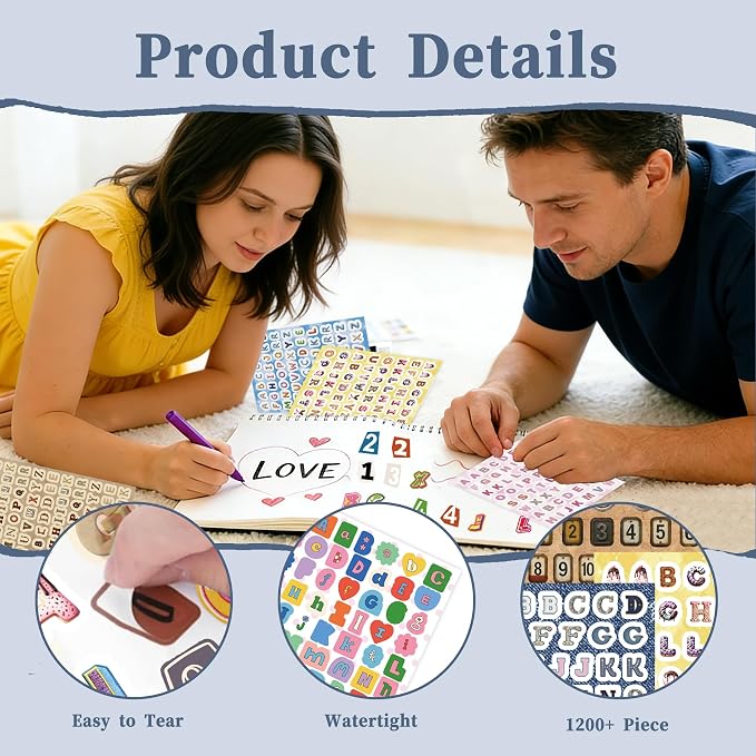 Letter Stickers Book, 40 Sheets - Image 2
