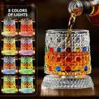 2PCS Spinning Whiskey Glass, 9.4oz | Hand-painted embossed, 360° rotating - Image 2