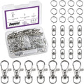 Swpeet Assorted 150Pcs Silver Keychain Making Kit, Swivel Trigger Hook by Swpeet