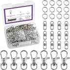 Swpeet Assorted 150Pcs Silver Keychain Making Kit, Swivel Trigger Hook by Swpeet