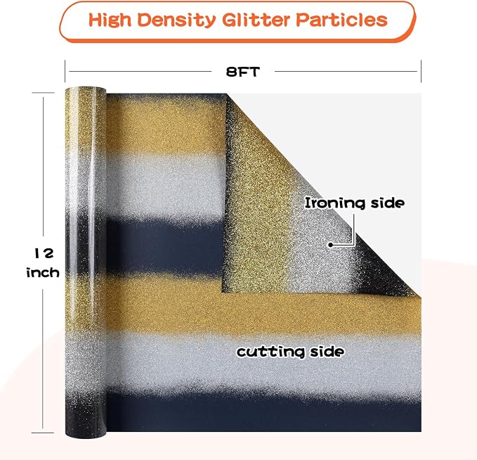 guangyintong Rainbow Glitter Heat Transfer Vinyl Rolls - Image 3