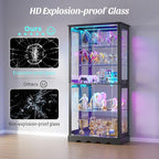Dystler Display Cabinet with RGB LED Lights & Glass Doors, Flexible Storage - Image 5