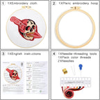 Halloween Punk Embroidery Kits for Beginners Adults, Blood Skull Embroidery - Image 4