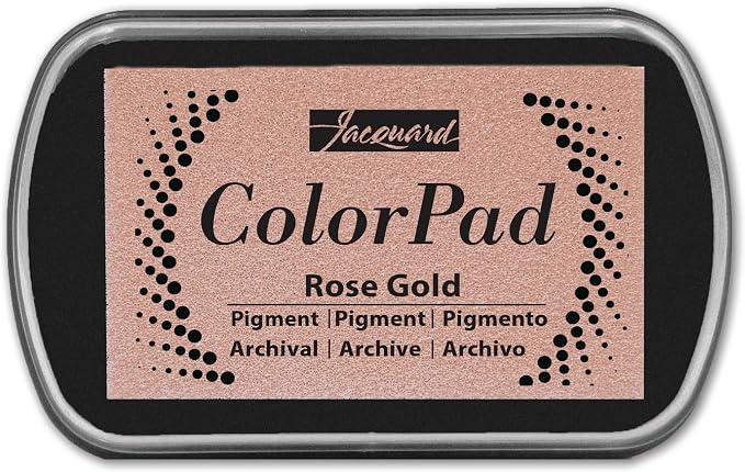 Jacquard ColorPad Archival Pigment Ink Stamp Pads- Metallic Rose Gold by Jacquard