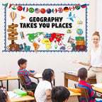 Geography Takes You Places Bulletin Board Set World Map Classroom Decoration - Image 5