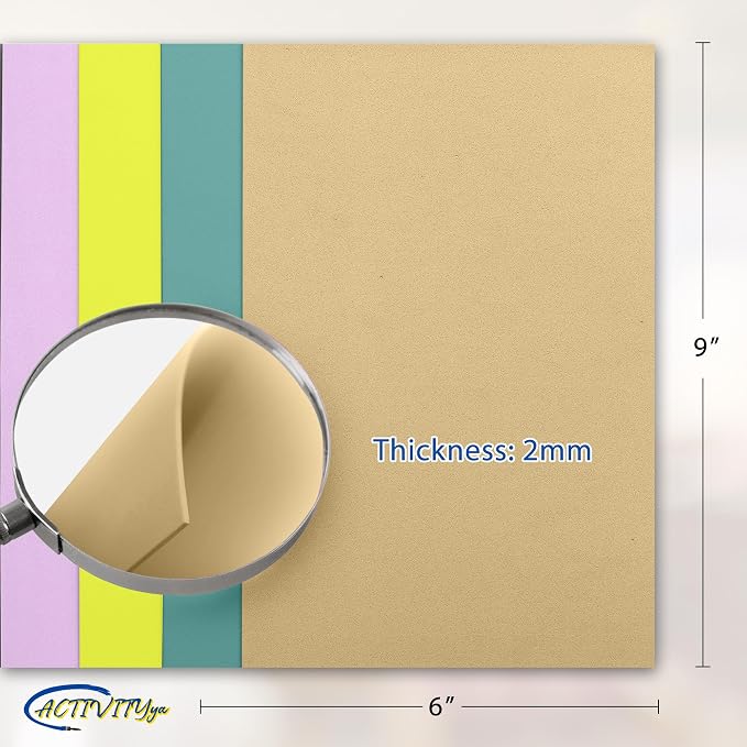 Pastel EVA Foam Sheets, 8 Assorted Colors, 6 x 9 Inch, 2mm Thick – Foam Paper - Image 3