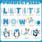 Naozinebi 53PCS 3D Winter Honeycomb Bulletin Board Snowflake Penguin Bulletin - Image 2