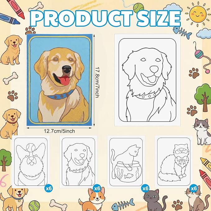 Watersay 24 Pack Unfinished Adhesive Sand Art Painting Boards Peel Stick - Image 2