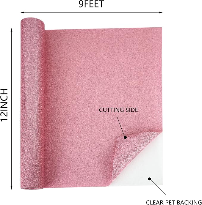 HTVVETUR Glitter HTV Vinyl Rolls Heat Transfer Vinyl - Image 2