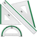 Mr. Pen- Metal Geometry Kit, 4 Pack, 45° & 30°/60° Set Squares | 6" Protractor by MrPen