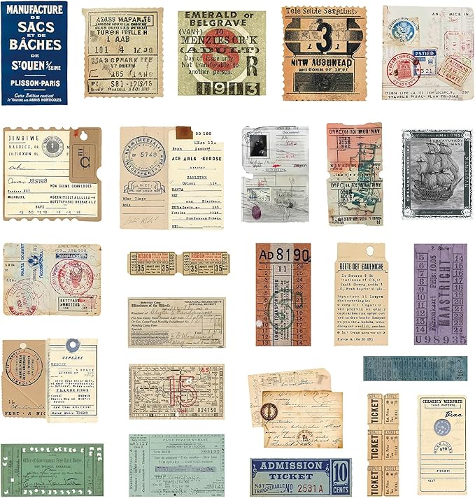 PRSTINCOL 100Pcs Vintage Sticker Pack - Image 6