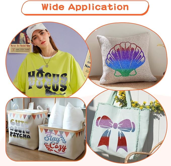 guangyintong Rainbow Glitter Heat Transfer Vinyl Rolls - Image 6