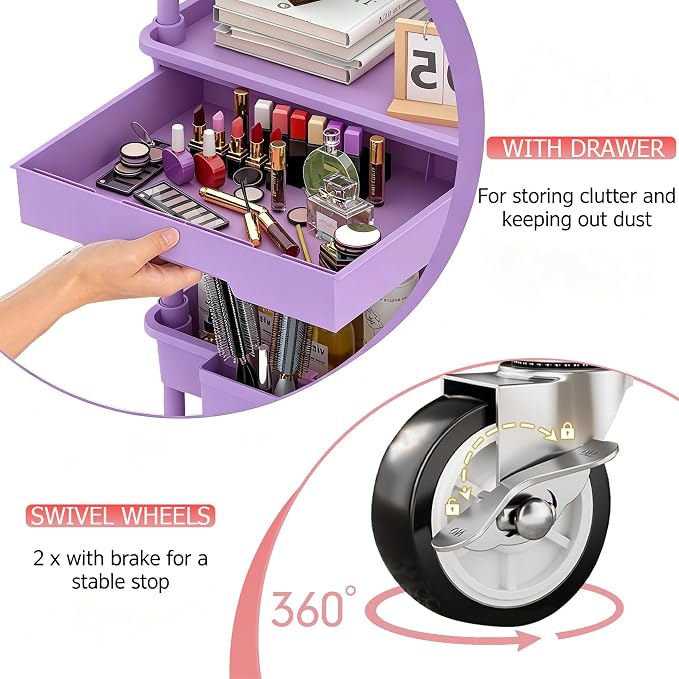 REBECAT 4 Tier Rolling Cart - Image 6