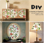 Coavas Window Privacy Film Stained Glass Window Clings 3D Red Rose Decorative - Image 7