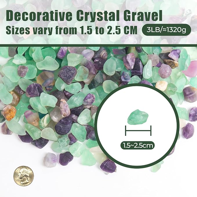 T4U Fluorite Aquarium Gravel Rocks 3 Lbs, Crystals Chip Bulk - Image 5