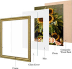 eletecpro 12x12 Vintage Picture Frame, Glass Cover, Wall Mount - Image 2
