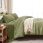 Zzlpp Twin Comforter Set 5 Pieces, Army Green Tufted Bed in a Bag - Image 4