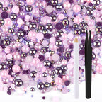 ASTARON 50g Mix Flatback Rhinestones Half Pearls by ASTARON