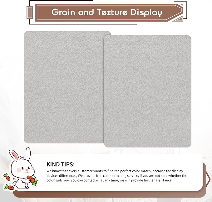 KING MOUNTAIN Leather Repair Patch, 2 Packs 9 x 11 Inches self Adhesive Leather - Image 2