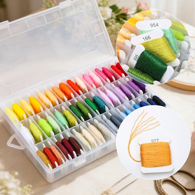 Friendship Bracelet String Kit, 50 Colors Embroidery Floss - Image 3