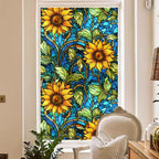 Sunflower Stained Glass Window Film, Non Adhesive Privacy Film, Stained Glass - Image 8
