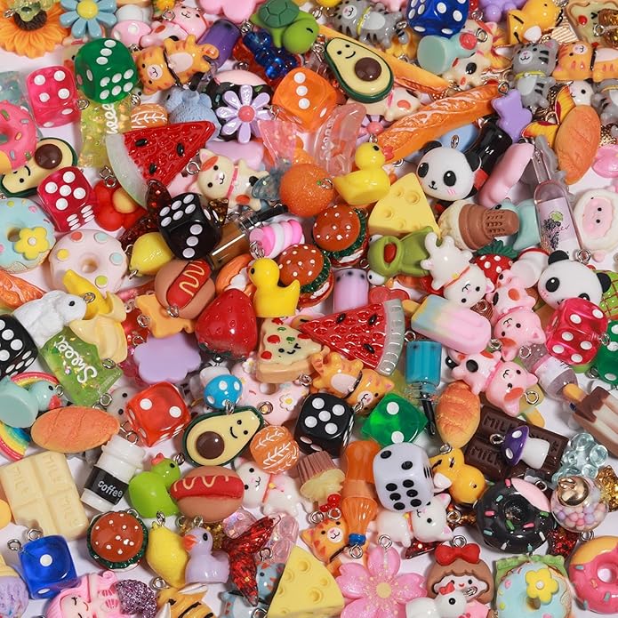 MGGFBLEY Assorted Resin Charms for DIY Bracelet & Keychain Making – Mini Candy by MGGFBLEY