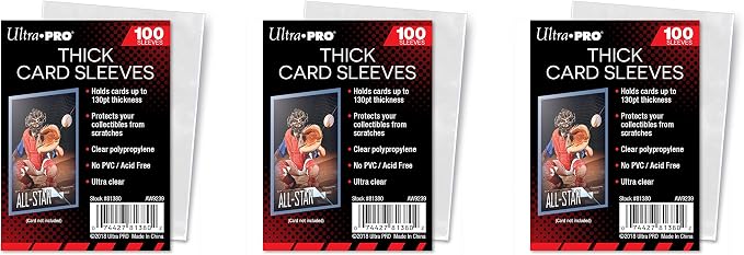 Ultra Pro Thick Card Sleeves for Thick Jersey or Memorabilia Sports Trading by UltraPro