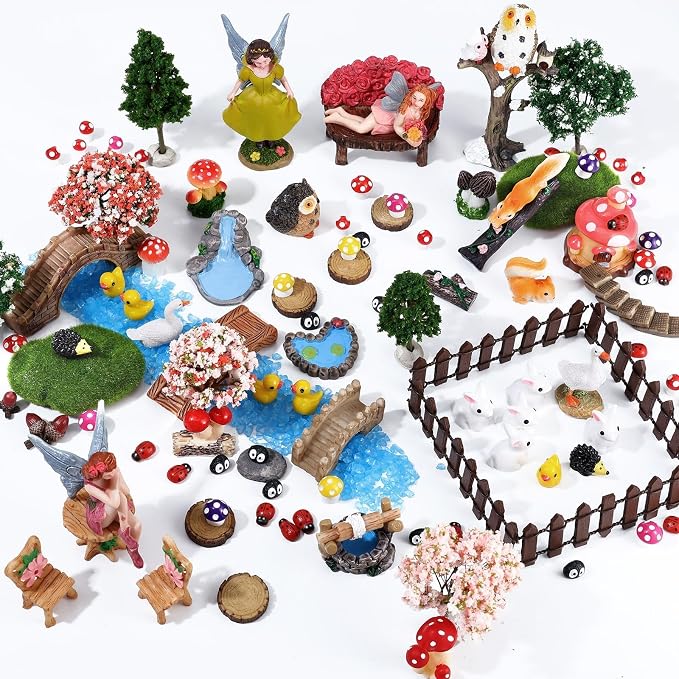109 Pcs Fairy Garden Accessories Fairy Garden Kit Miniature Fairy Figurines - Image 2