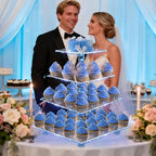 YestBuy 4 Tier Acrylic Cupcake Stand Afternoon Tea Cake Stand Large Cupcake - Image 6