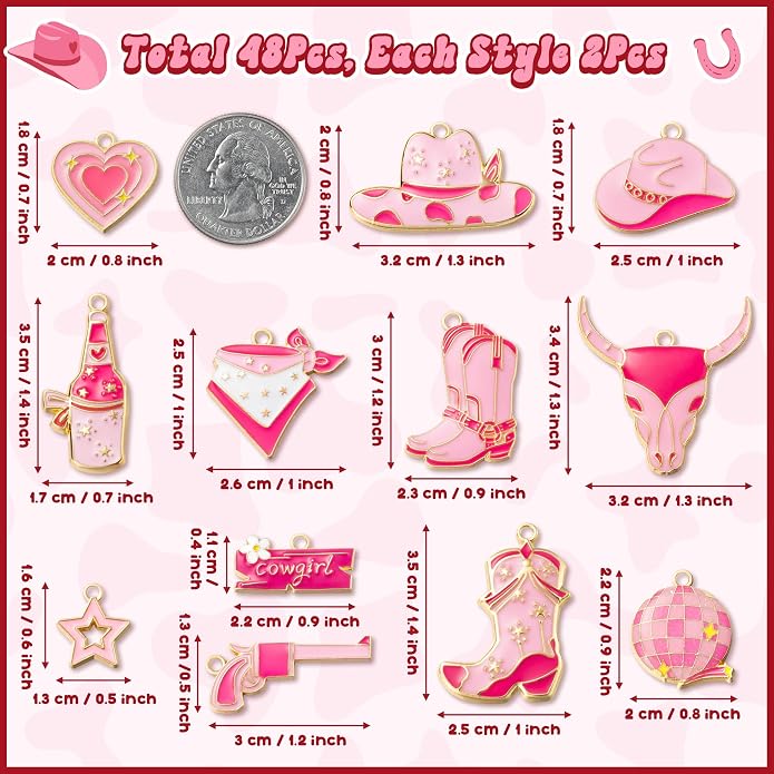 Western Cowgirl Charms Pendants - Image 2