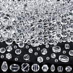 636pcs Crystal Glass Beads for Jewelry Making Assorted, 4/6/8mm Clear Craft by OuMuaMua
