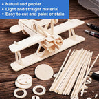 222Pcs Balsa Wood Sticks Variety Wood Strips Balsa Square Wooden Dowels Rod | - Image 4