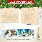 COCHIE 10 Pieces Large Christmas Unfinished Wood Crafts to Paint - Image 2