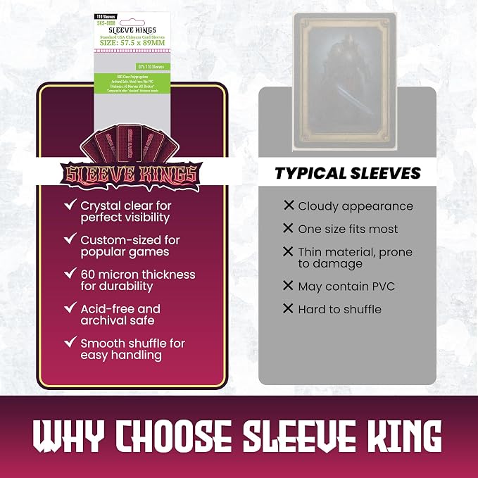 Sleeve Kings Standard Card Sleeves – 110 Count, Medium Size, Compatible - Image 6