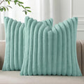 Pallene Faux Fur Plush Throw Pillow Covers 26x26 Set of 2, Luxury Soft Fluffy by PALLENE