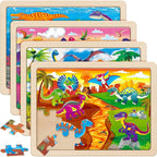 SYNARRY Large Wooden Dinosaur Puzzles by SYNARRY
