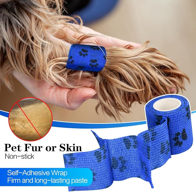 6pcs 3" Self Adhesive Bandage Wraps Paw Prints A | - Image 2