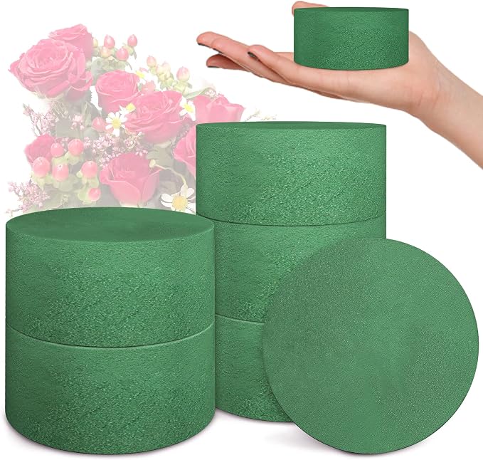 6 Packs Round Floral Foam Blocks，3'' Large Dry Floral Foam by MaxShape