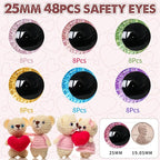 MUCUNNIA 96pcs 25mm 3D Glitter Safety Eyes - Image 2